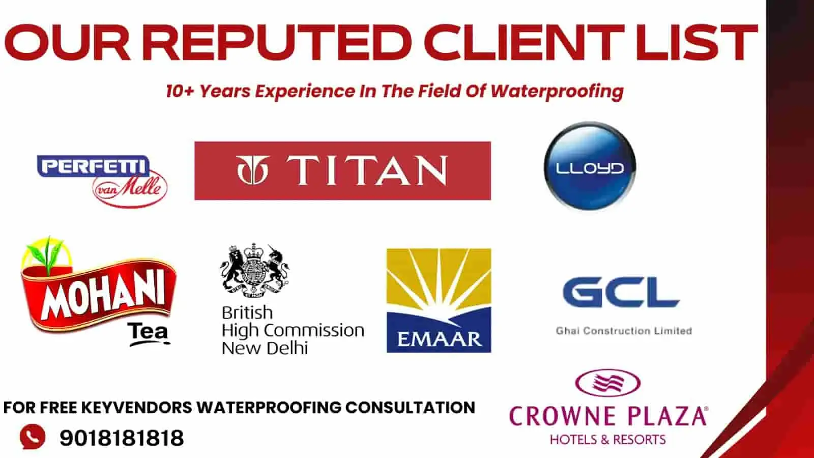 waterproofing client list
